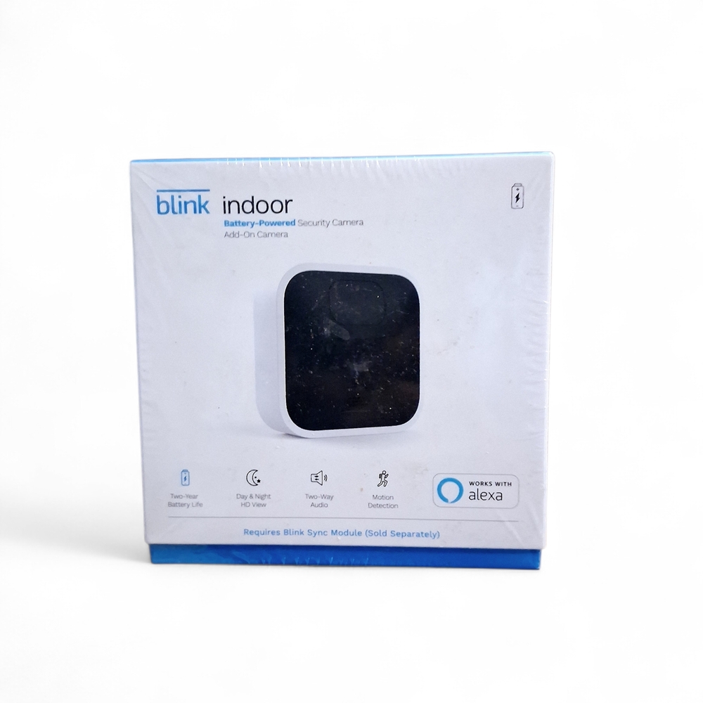 Blink Indoor Battery-Powered Security Camera - White / Black New